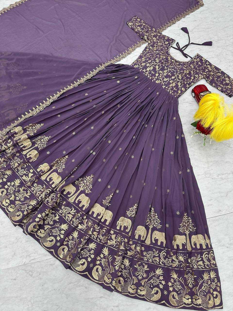 Faux Georgette Embroidery Gown