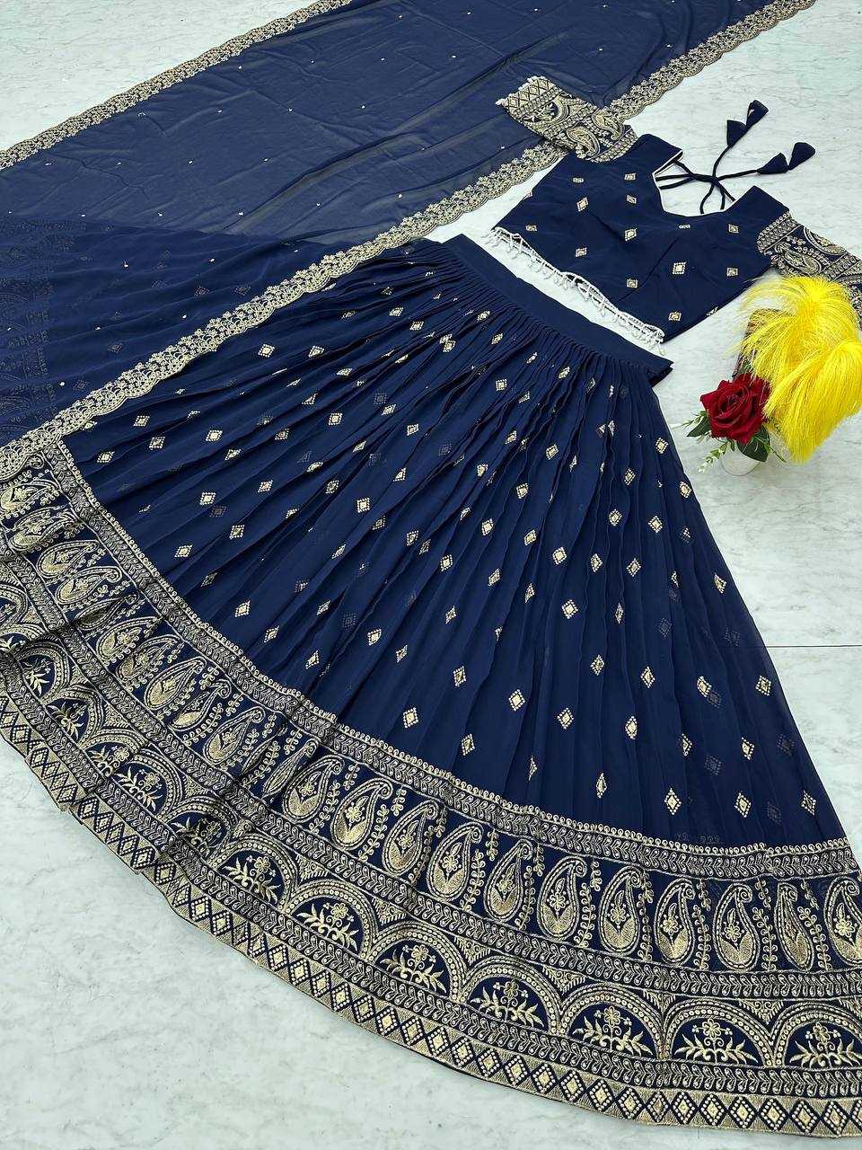Faux Georgette Embroidered Lehenga