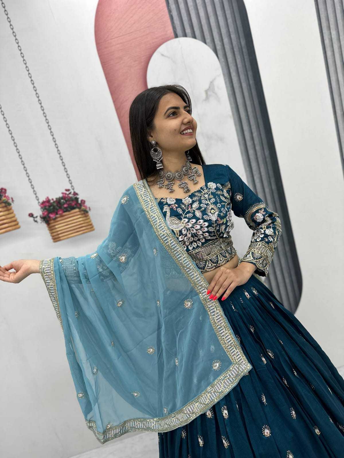 Vichitra Silk Designer Lehenga in Maroon