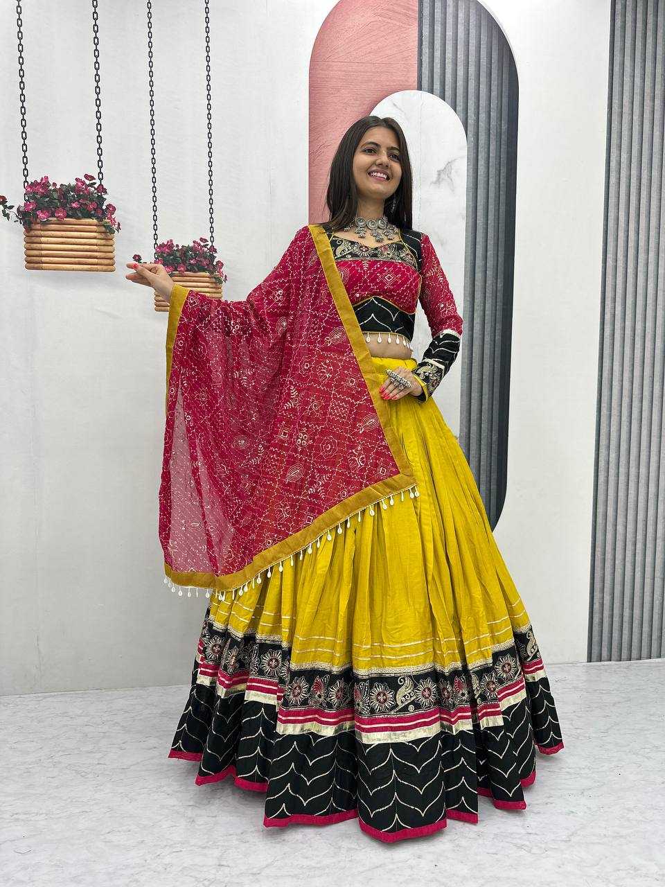 Cotton Embroidered Lehenga