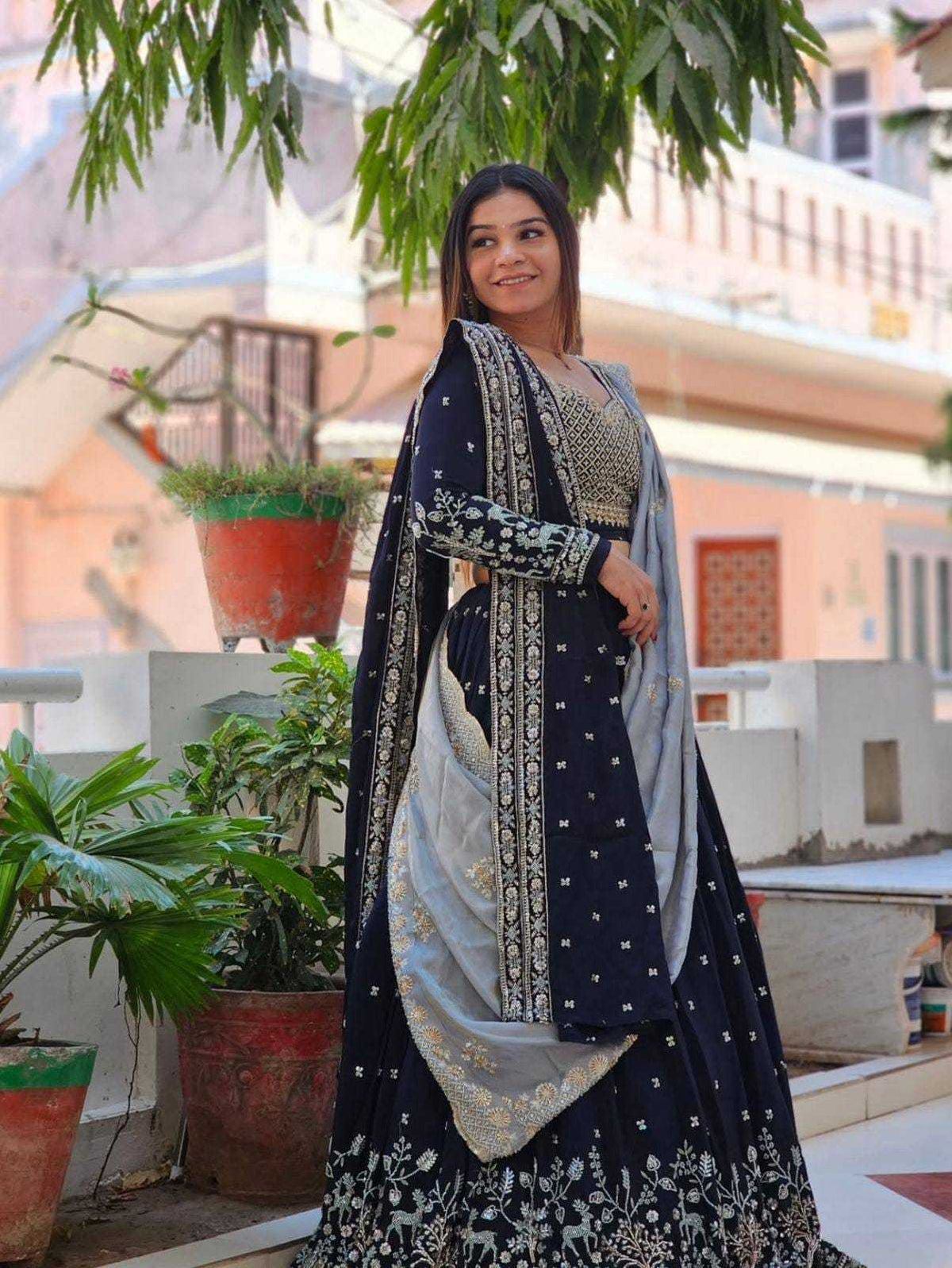 Faux Georgette Embroidered Lehenga 291