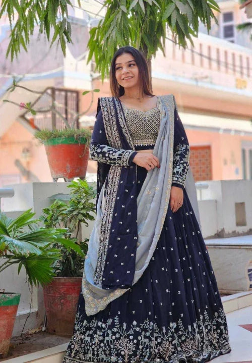 Faux Georgette Embroidered Lehenga 291