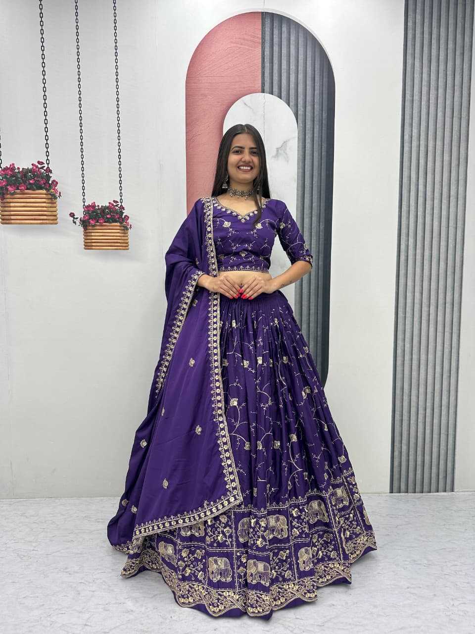 Crepe Silk Traditional Lehenga