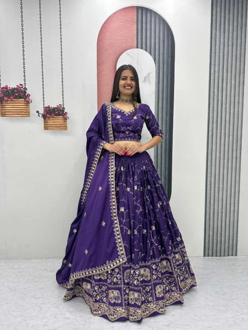 Crepe Silk Traditional Lehenga