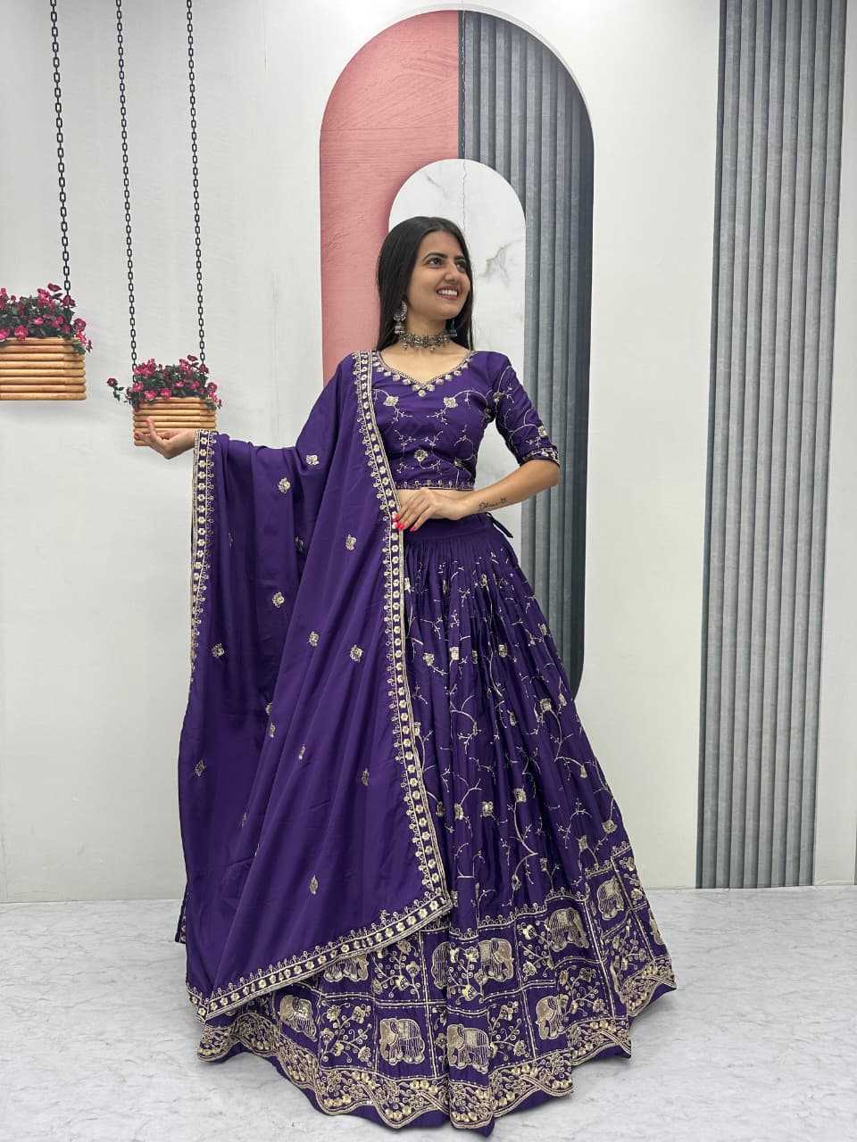 Crepe Silk Traditional Lehenga