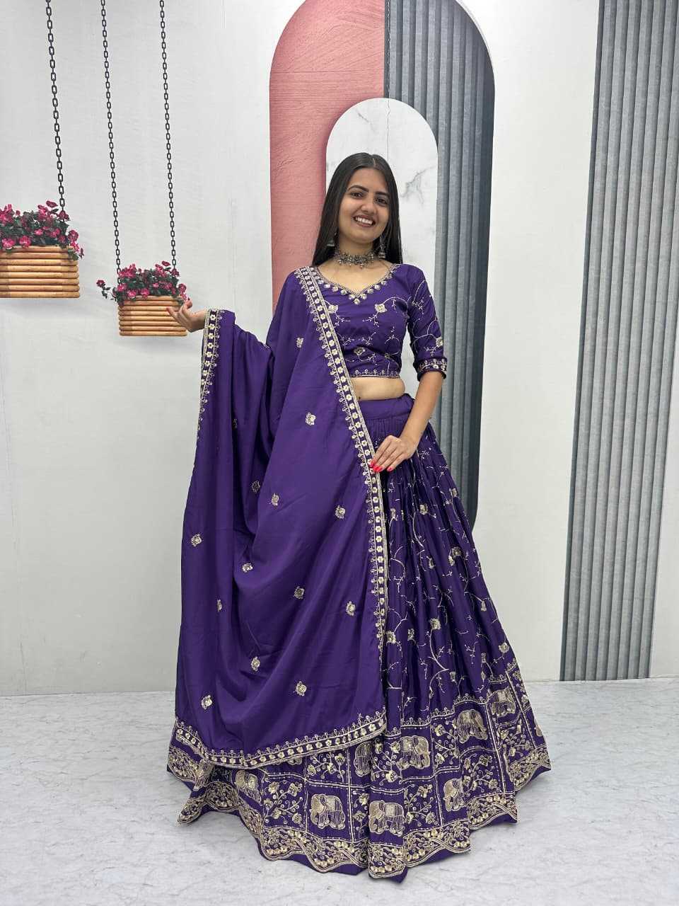 Crepe Silk Traditional Lehenga