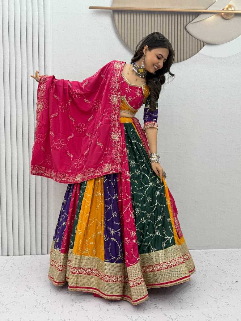 Silk Embroidered Lehenga