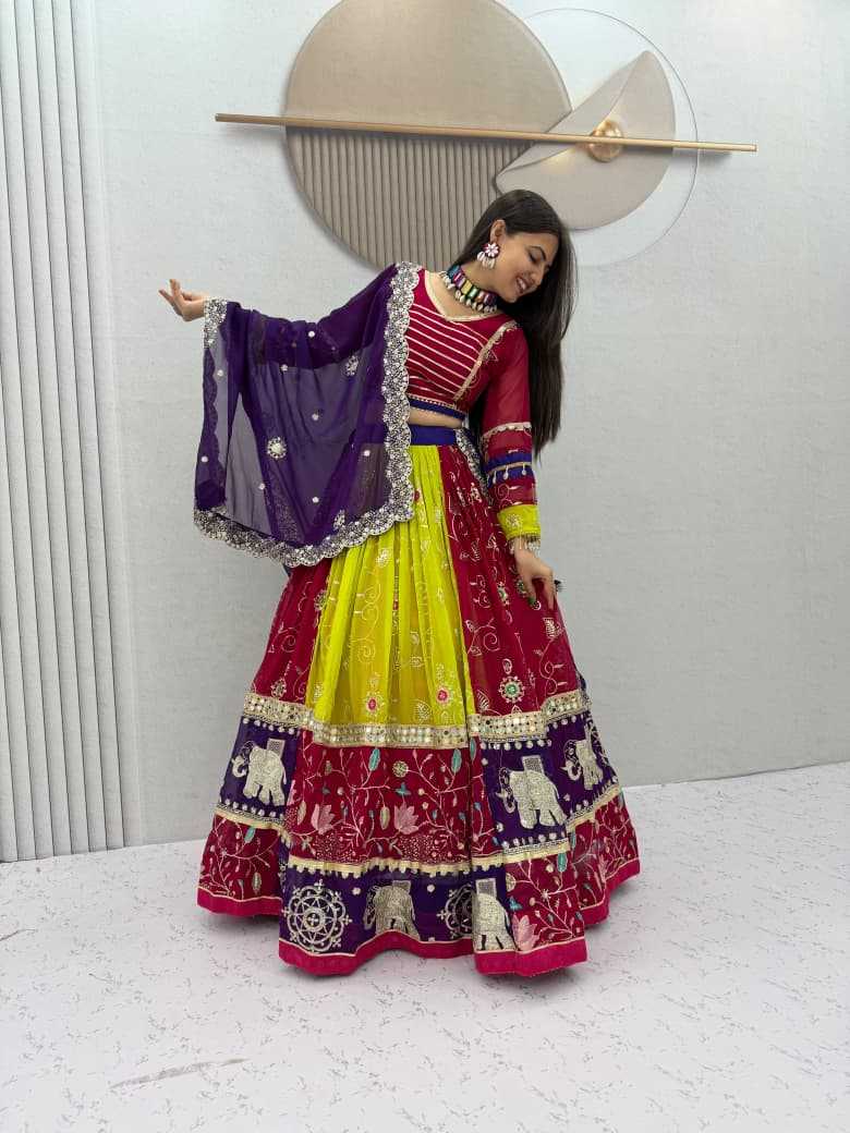 Faux Georgette Embroidered Lehenga