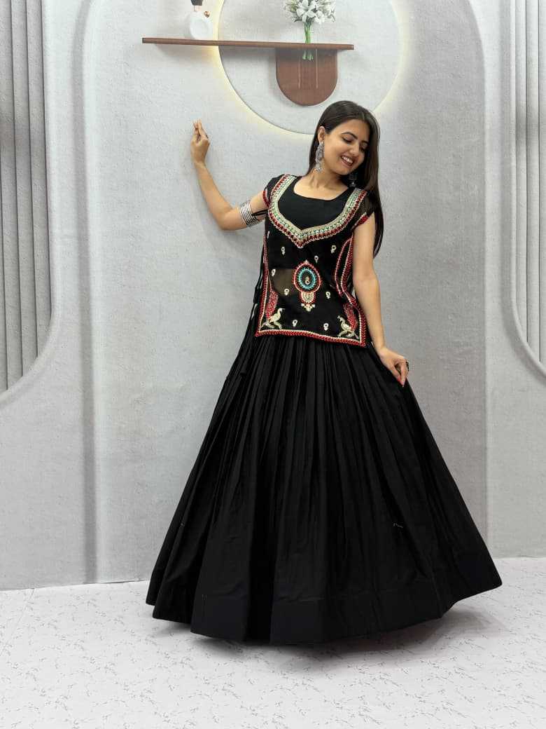 Khadi Cotton Embroidered Lehenga