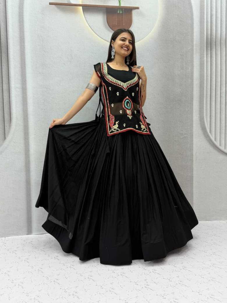 Khadi Cotton Embroidered Lehenga