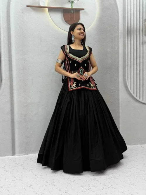 Pure Cotton Embroidered Lehenga 336