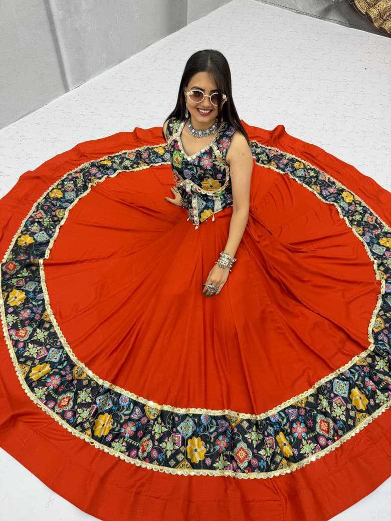 Silk Cotton Embroidered Lehenga