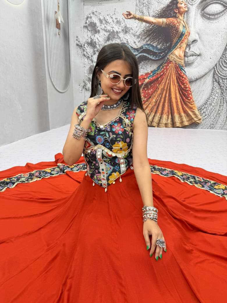 Silk Cotton Embroidered Lehenga