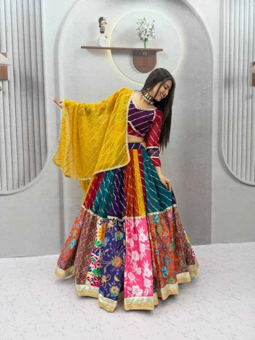 Faux Georgette Embroidered Lehenga 347