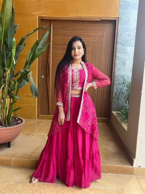 Chinon Traditional Lehenga in Pink