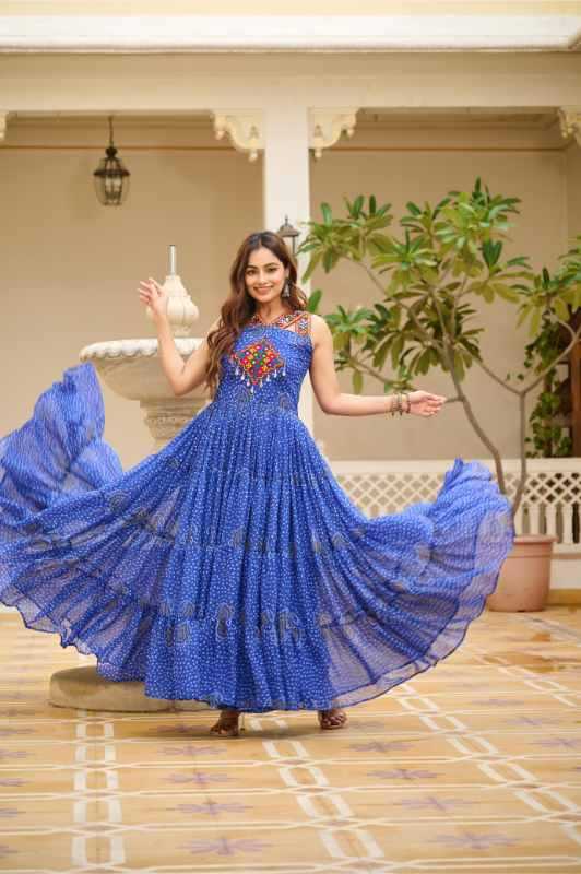 Georgette Embroidered Gown