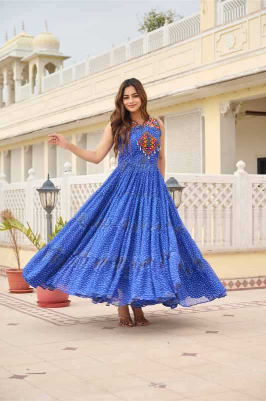 Georgette Embroidered Gown