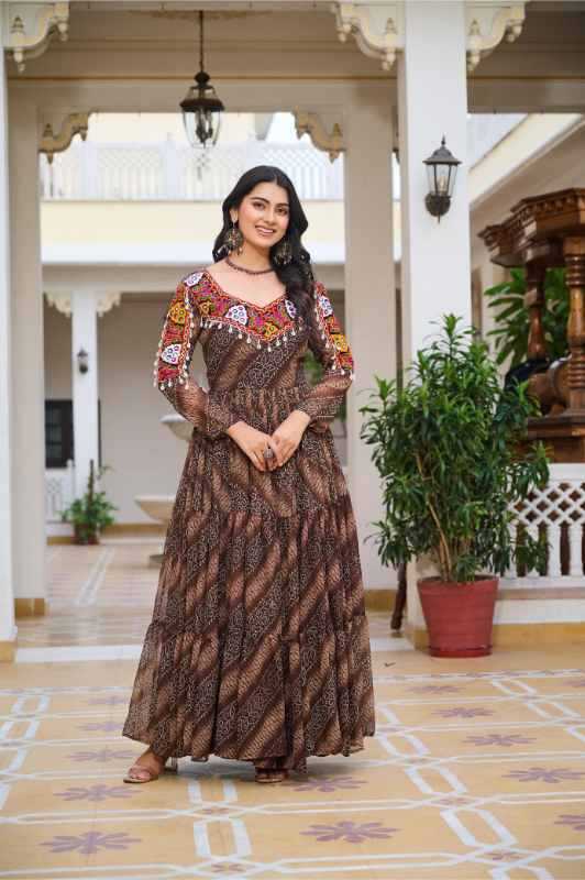Faux Georgette Printed Gown