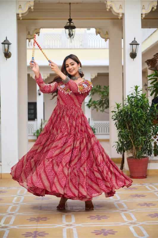 Faux Georgette Printed Gown