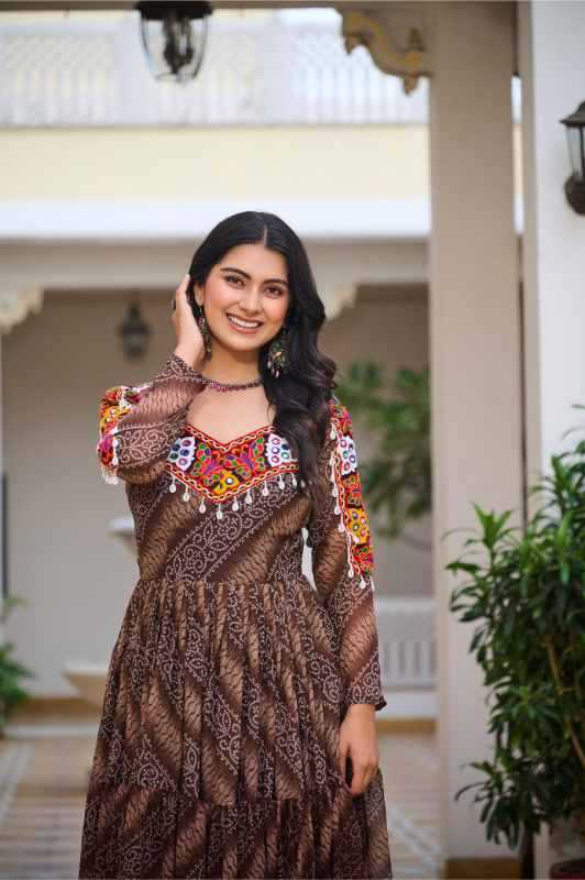 Faux Georgette Printed Gown