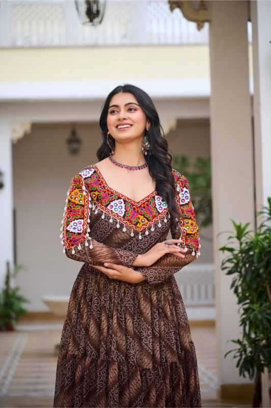 Faux Georgette Printed Gown