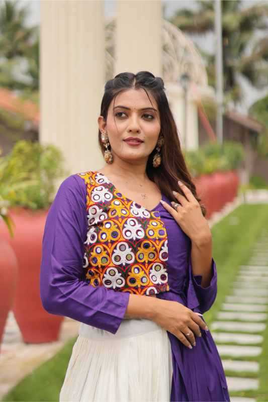 Pure Cotton Traditional Lehenga in Purple