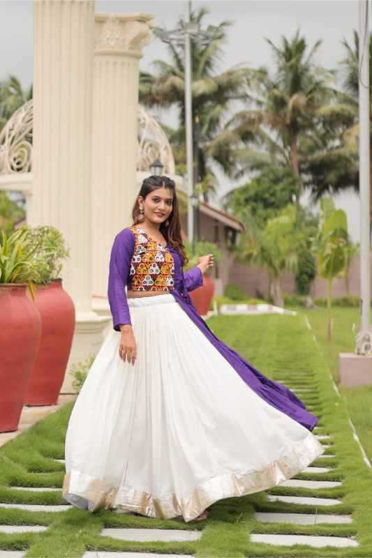 Pure Cotton Traditional Lehenga in Purple