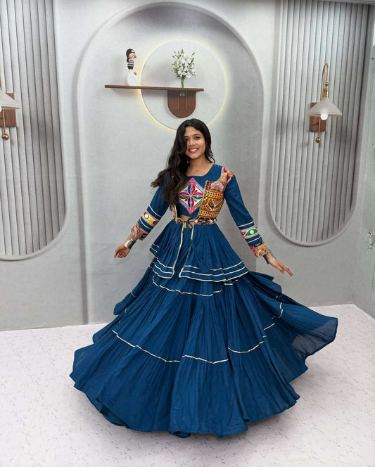 Cotton Traditional Lehenga in Morpich