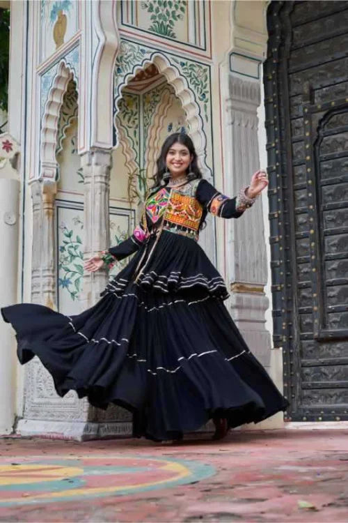 Pure Cotton Designer Lehenga in Green