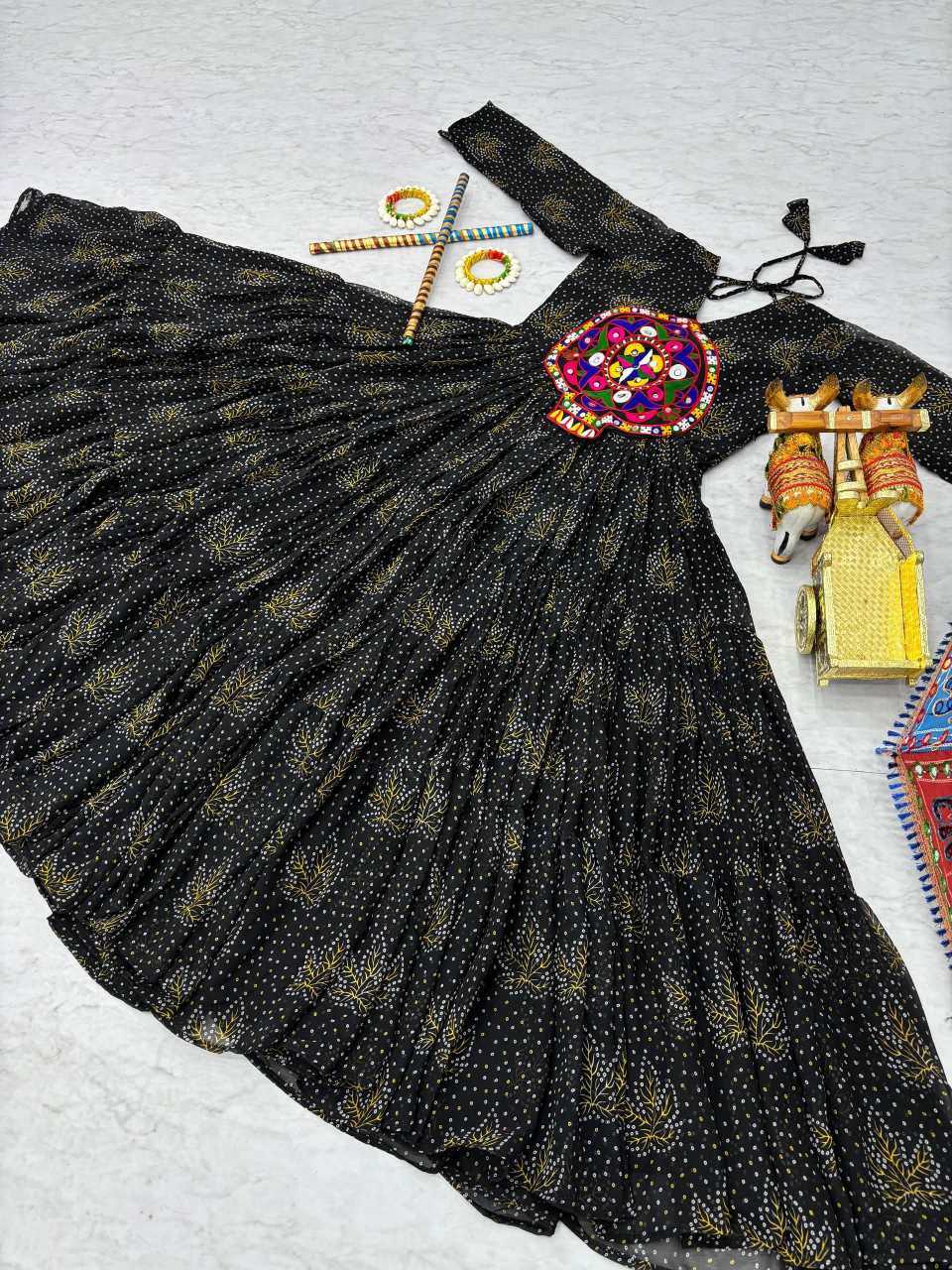 Faux Georgette Party Gown