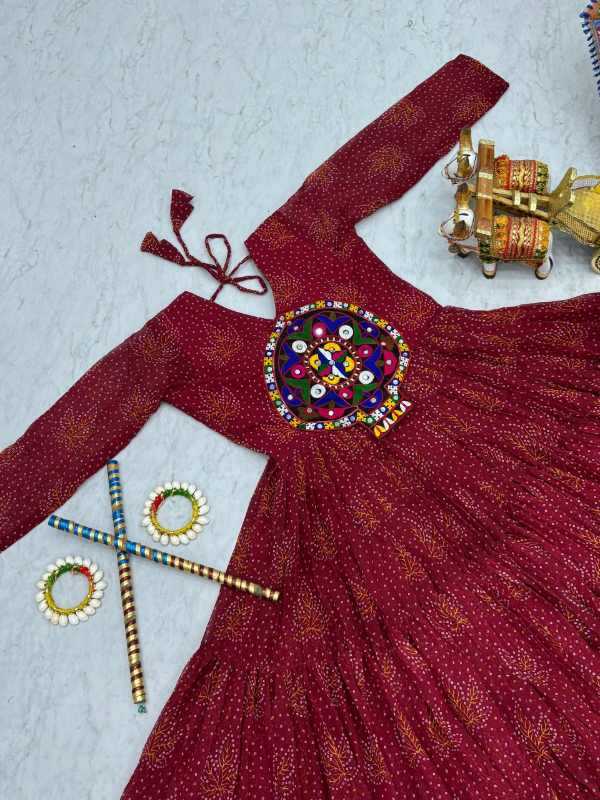 Faux Georgette Party Gown in Purple
