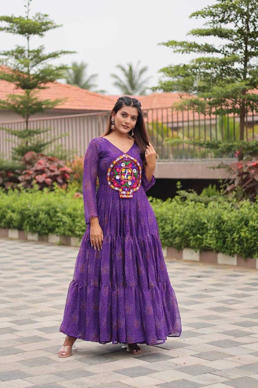 Faux Georgette Party Gown