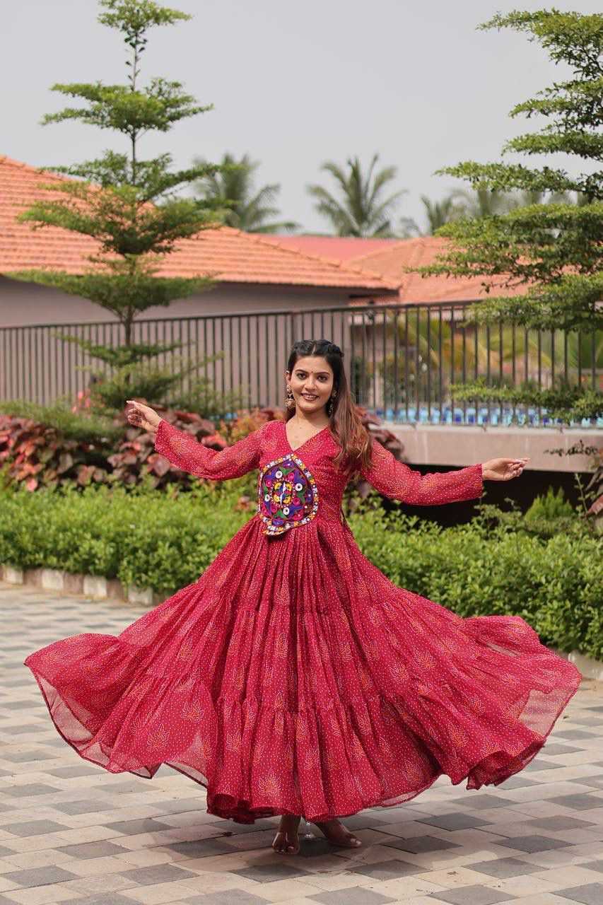 Faux Georgette Party Gown
