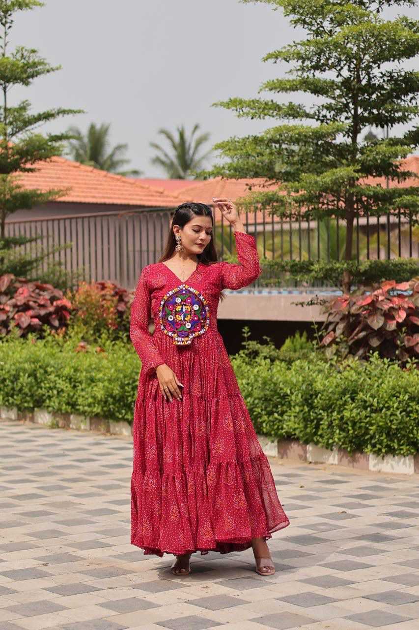 Faux Georgette Party Gown