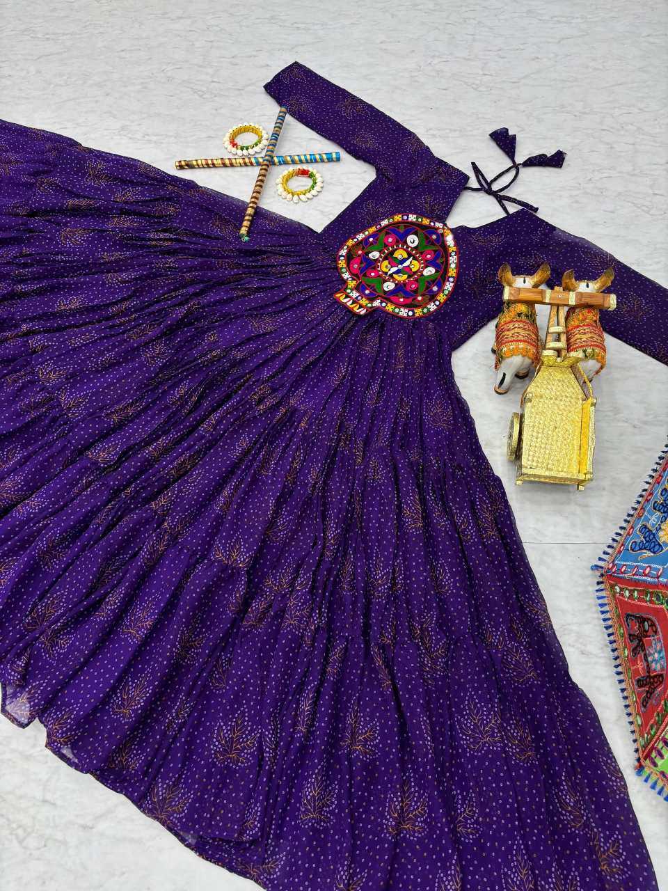 Faux Georgette Party Gown