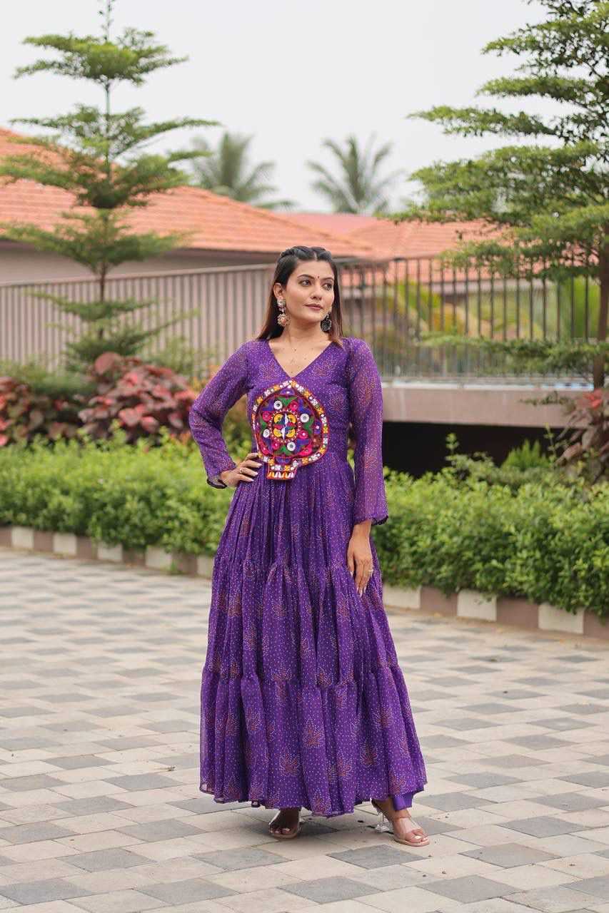 Faux Georgette Party Gown