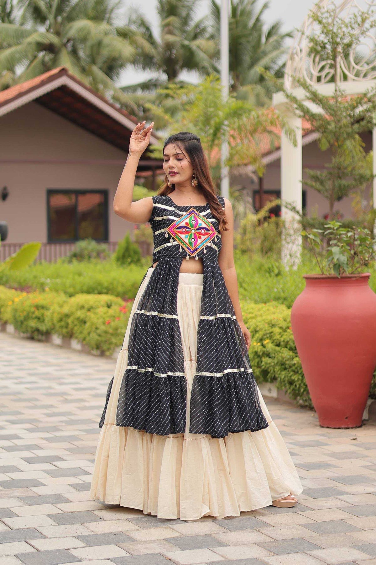 Pure Cotton Traditional Lehenga in Black