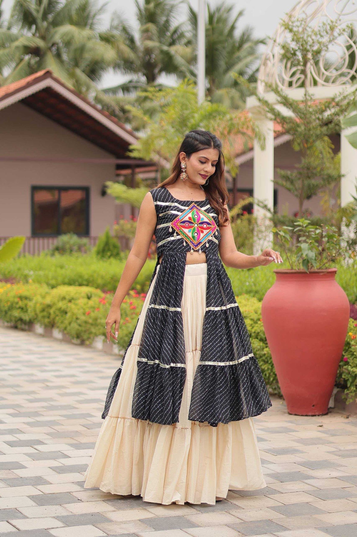Pure Cotton Traditional Lehenga in Black