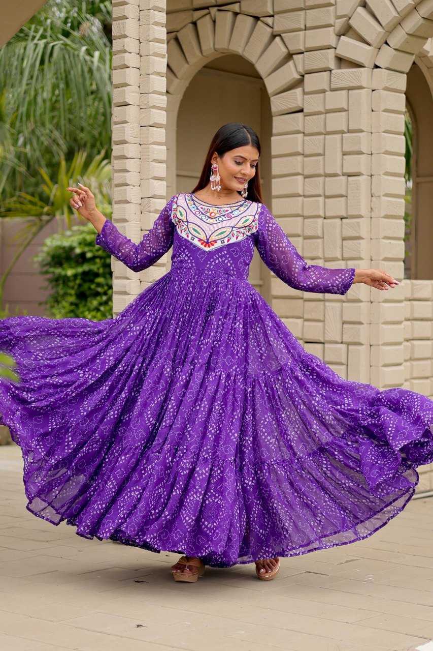 Faux Georgette Embroidery Gown