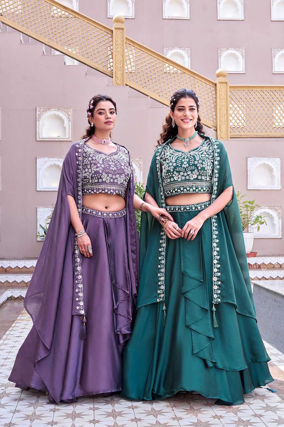 Rangoli Silk Lehenga in Lavender