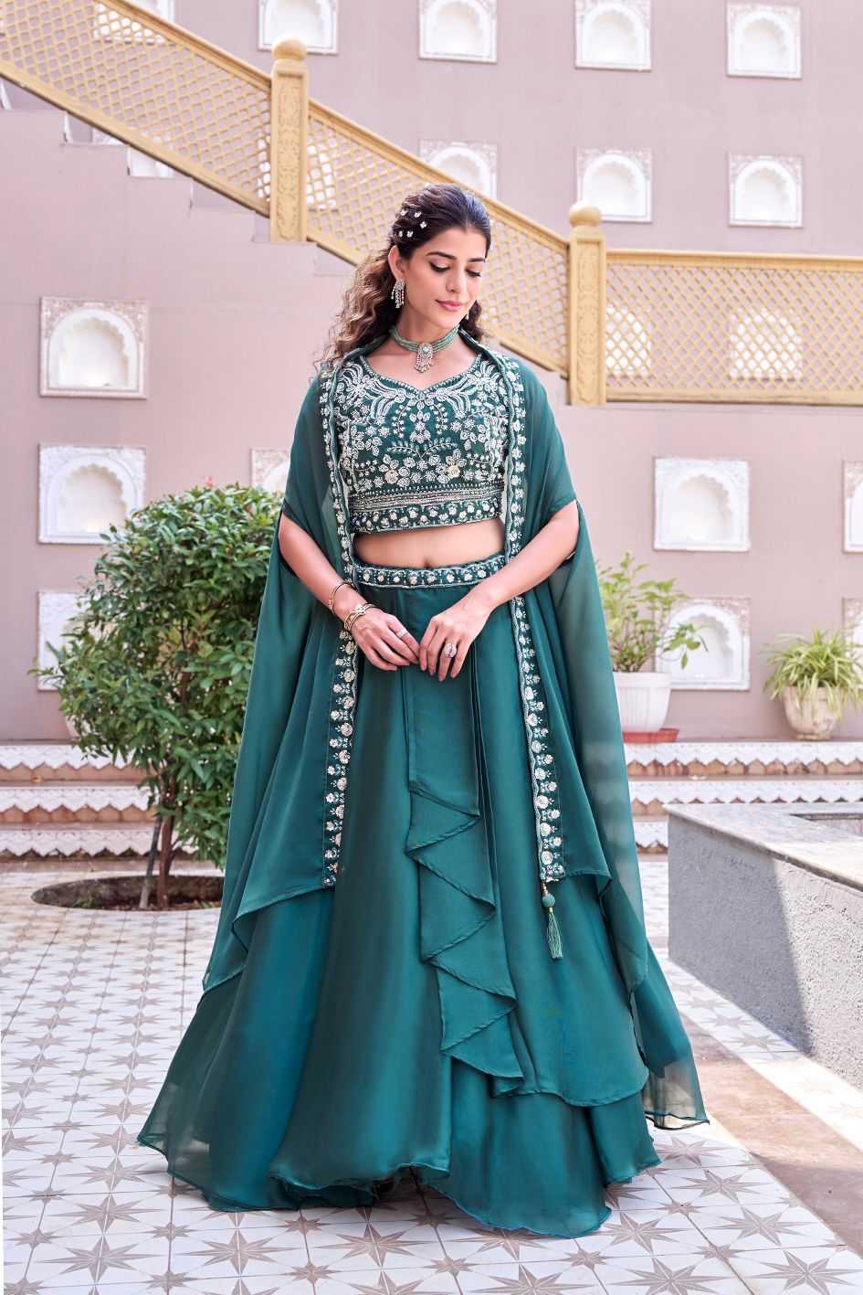 Rangoli Silk Lehenga in Lavender