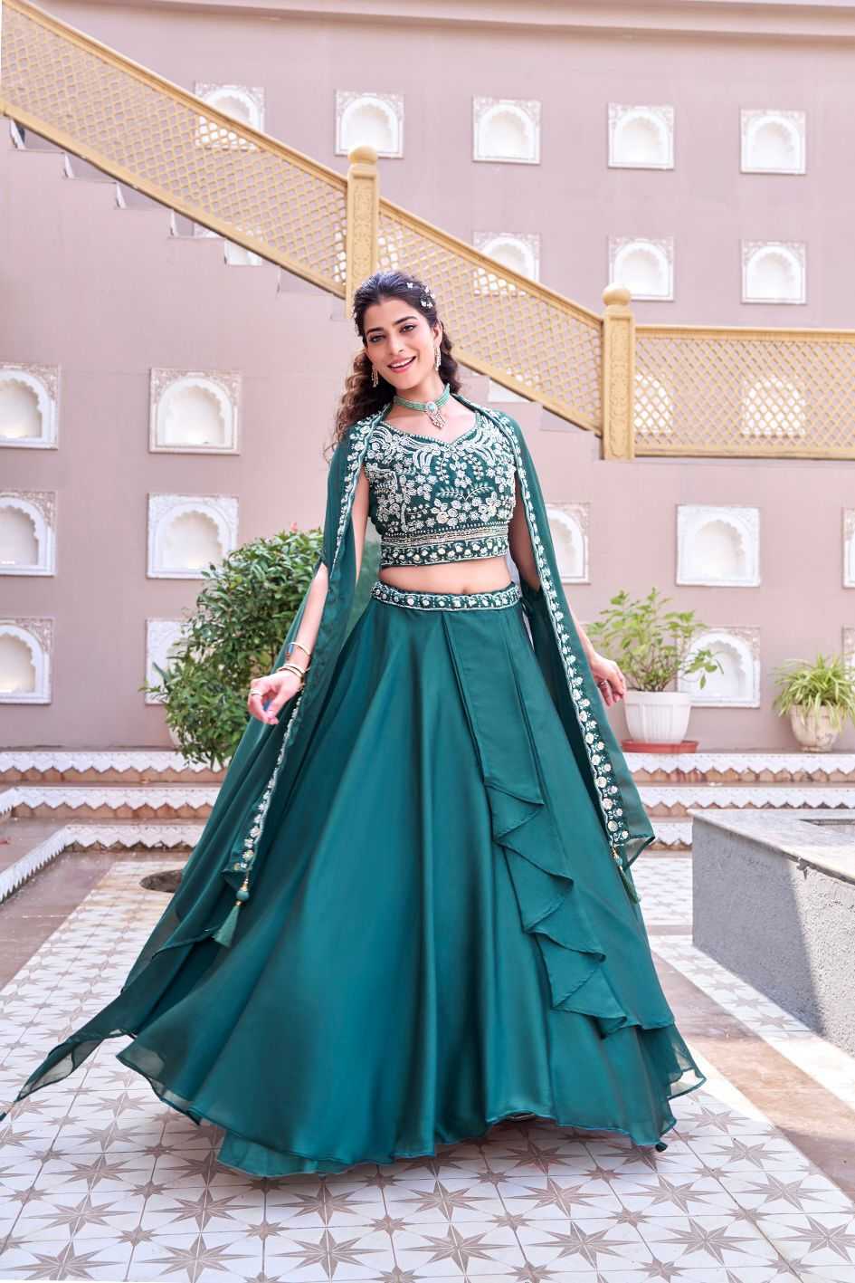Rangoli Silk Lehenga in Lavender