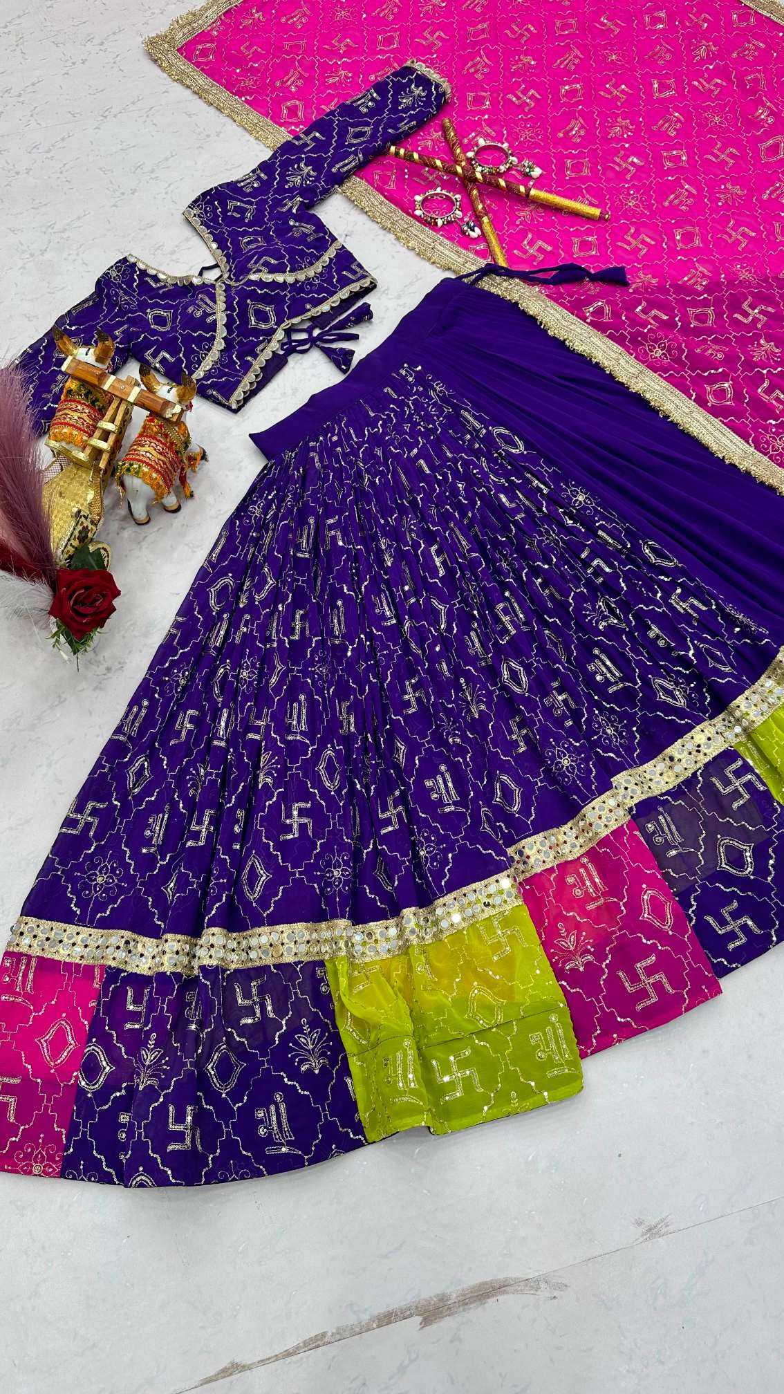 Faux Georgette Embroidered Lehenga