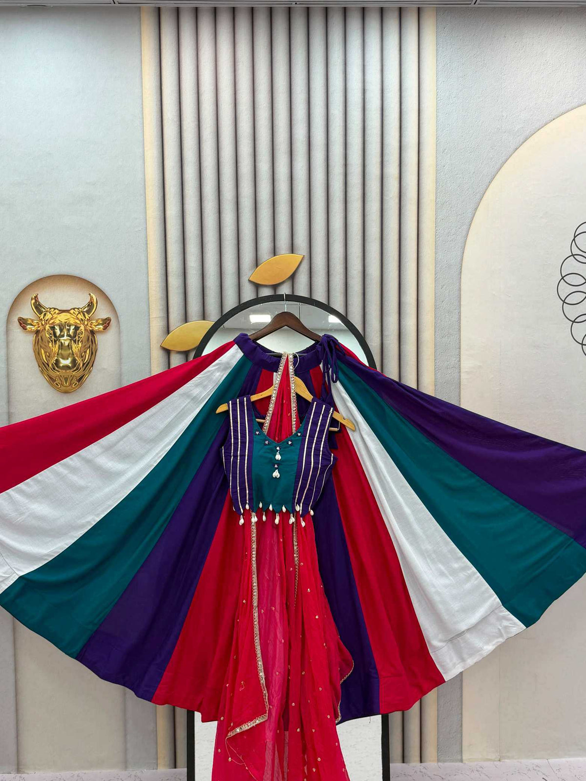 Cotton Mirror Work Lehenga 186