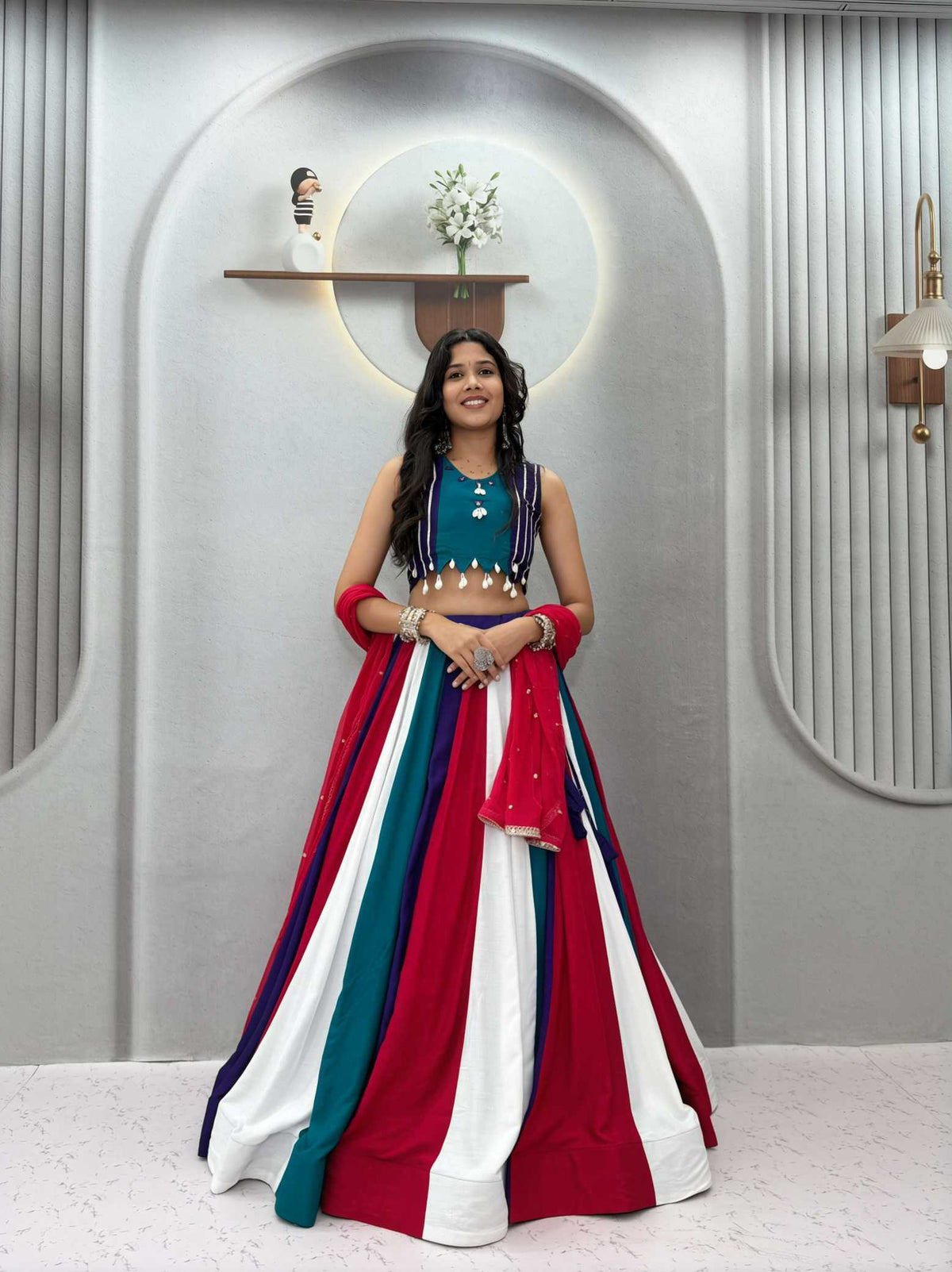 Cotton Mirror Work Lehenga 186