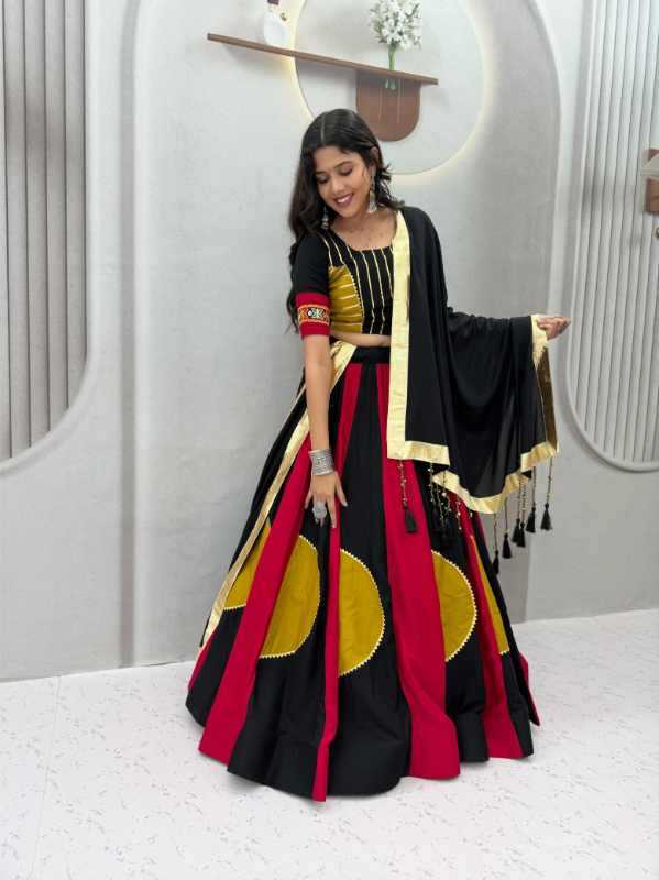 Pure Cotton Designer Lehenga in Red