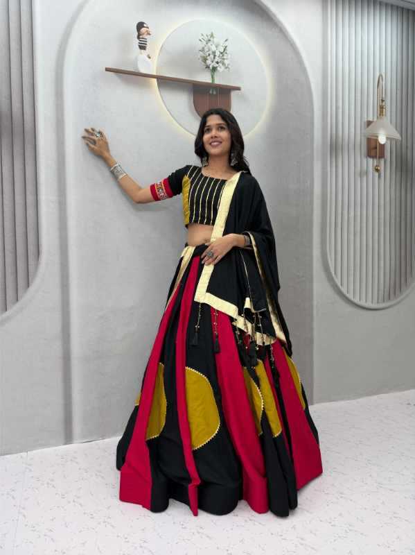 Pure Cotton Fancy Lehenga in Red
