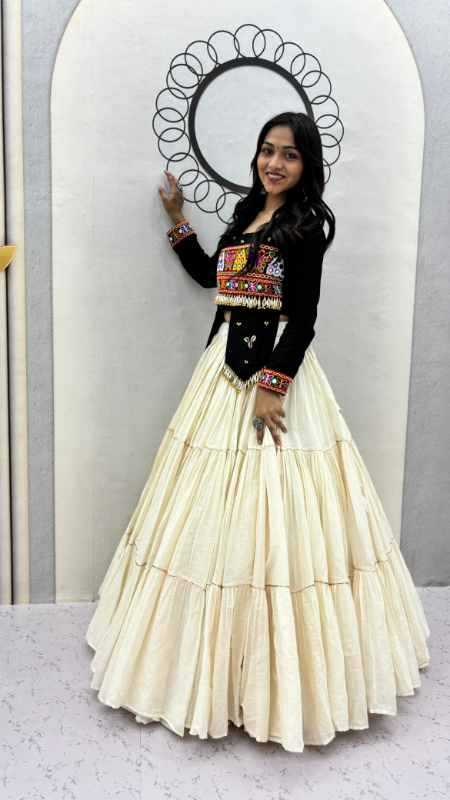 Pure Cotton Designer Lehenga in Mehndi