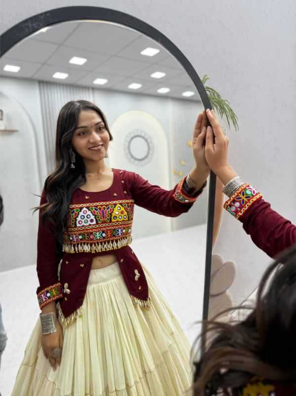 Pure Cotton Designer Lehenga in Mehndi