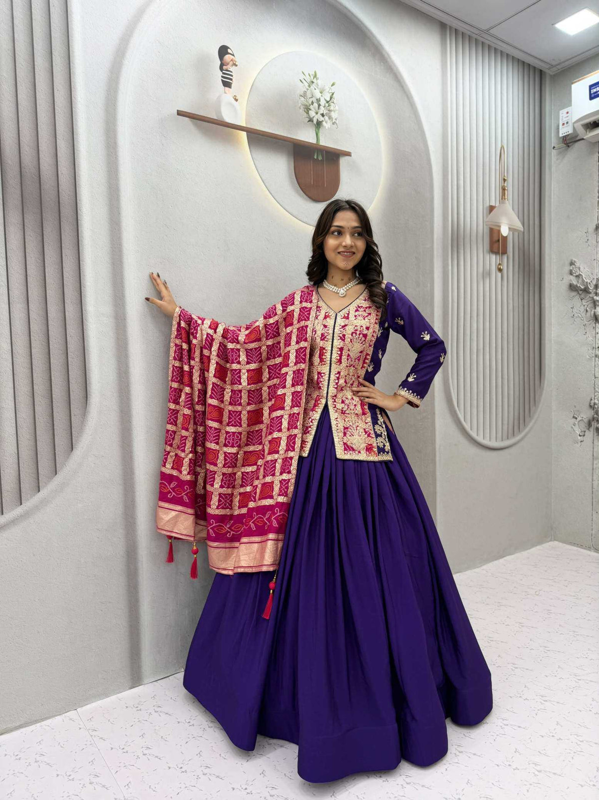 Chinon Silk Lehenga